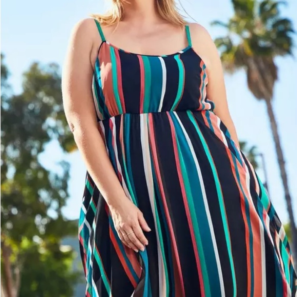Torrid Colorful Striped Skater Dress
